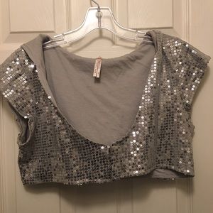 Free people sequin crop vest....